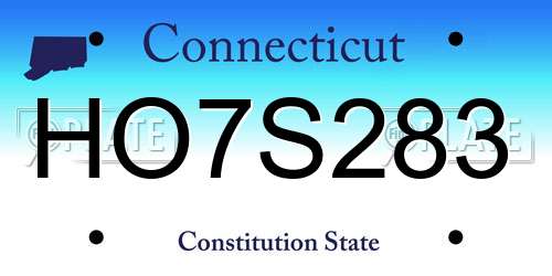 HO7S283 Connecticut License Plate