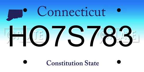 HO7S783 Connecticut License Plate