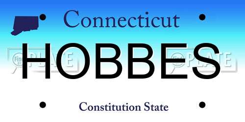 HOBBES Connecticut License Plate