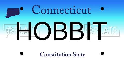 HOBBIT Connecticut License Plate