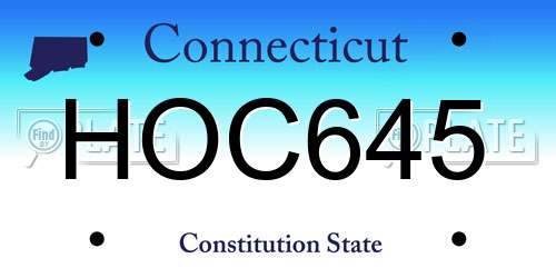 HOC645 Connecticut License Plate