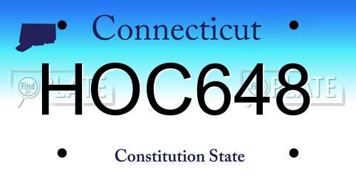 HOC648 Connecticut License Plate