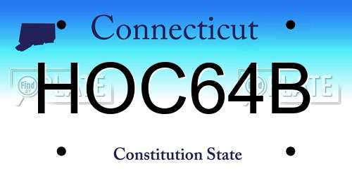 HOC64B Connecticut License Plate