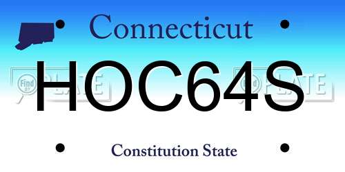 HOC64S Connecticut License Plate