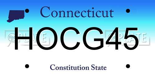 HOCG45 Connecticut License Plate