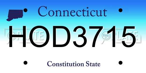 HOD3715 Connecticut License Plate