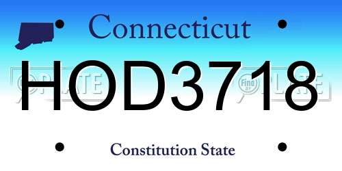 HOD3718 Connecticut License Plate