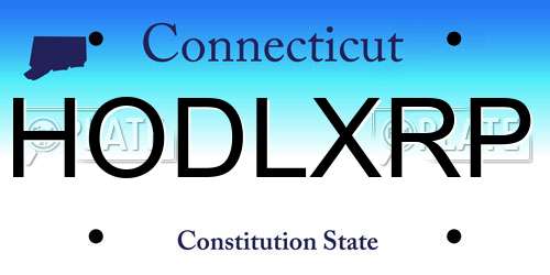 HODLXRP Connecticut License Plate