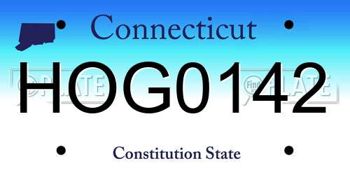 HOG0142 Connecticut License Plate