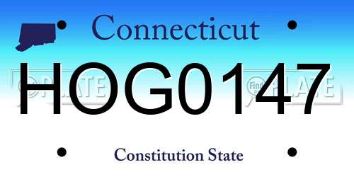HOG0147 Connecticut License Plate