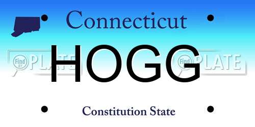 HOGG Connecticut License Plate