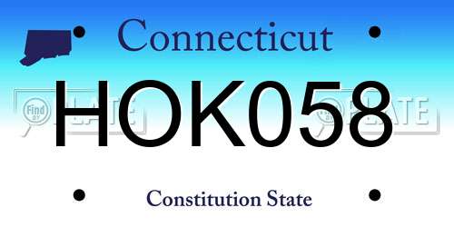 HOK058 Connecticut License Plate