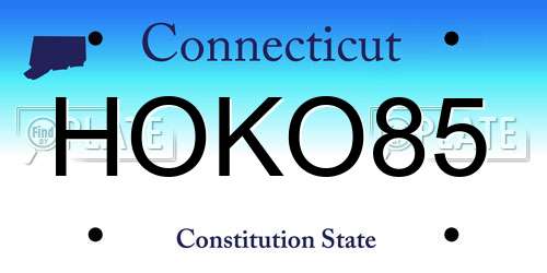 HOKO85 Connecticut License Plate