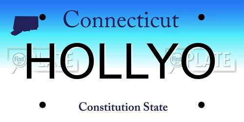 HOLLYO Connecticut License Plate