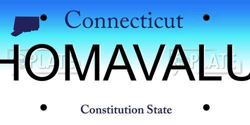 HOMAVALU Connecticut License Plate