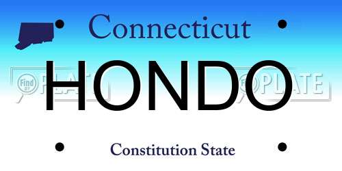 HONDO Connecticut License Plate