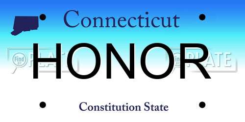 HONOR Connecticut License Plate