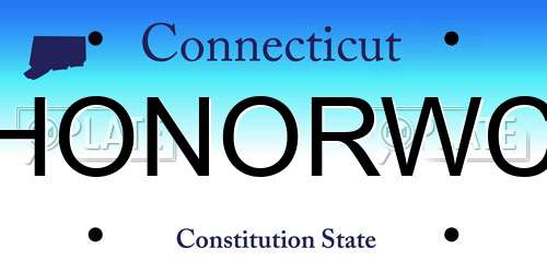 HONORWC Connecticut License Plate