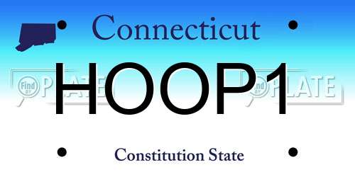 HOOP1 Connecticut License Plate