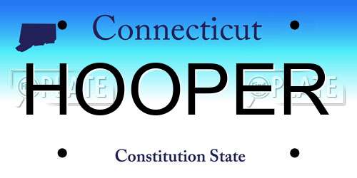HOOPER Connecticut License Plate