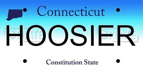 HOOSIER Connecticut License Plate