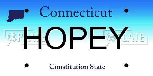 HOPEY Connecticut License Plate