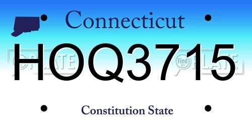 HOQ3715 Connecticut License Plate