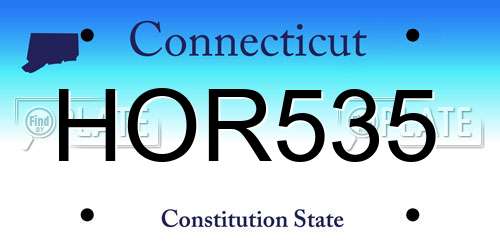 HOR535 Connecticut License Plate