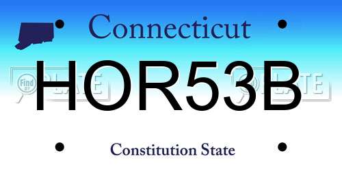 HOR53B Connecticut License Plate