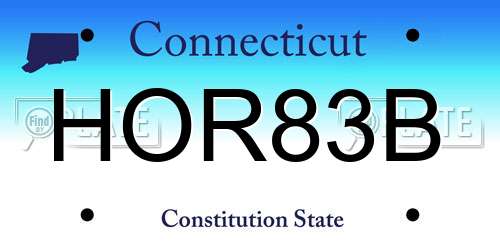 HOR83B Connecticut License Plate