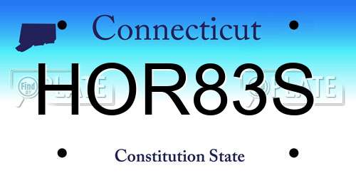 HOR83S Connecticut License Plate