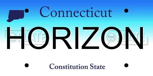 HORIZON Connecticut License Plate