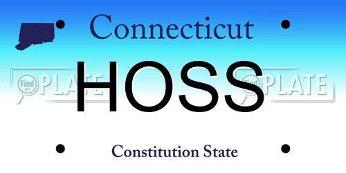 HOSS Connecticut License Plate