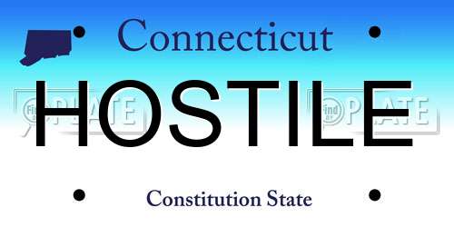 HOSTILE Connecticut License Plate