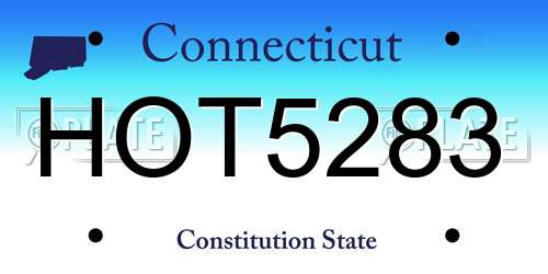 HOT5283 Connecticut License Plate