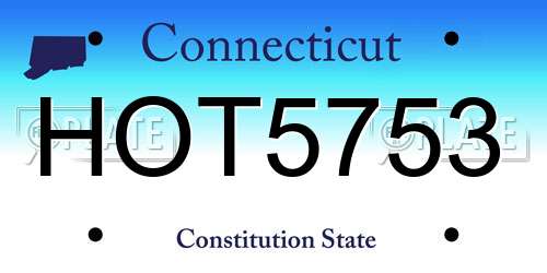 HOT5753 Connecticut License Plate