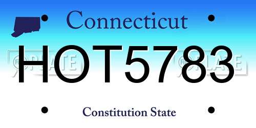 HOT5783 Connecticut License Plate