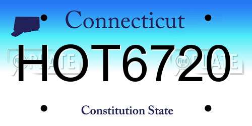 HOT6720 Connecticut License Plate