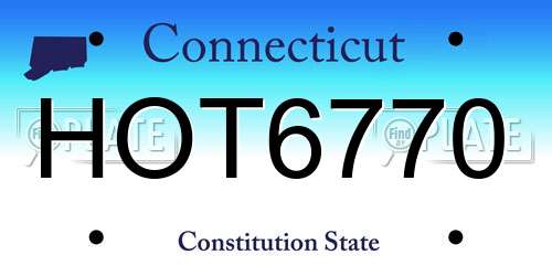 HOT6770 Connecticut License Plate