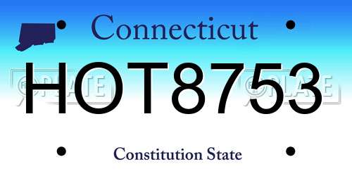 HOT8753 Connecticut License Plate