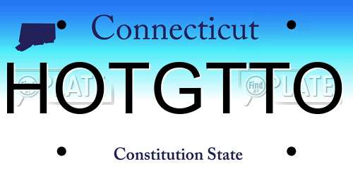 HOTGTTO Connecticut License Plate