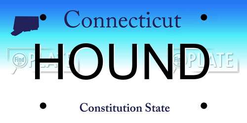 HOUND Connecticut License Plate