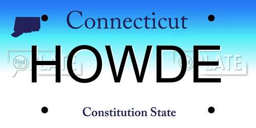 HOWDE Connecticut License Plate