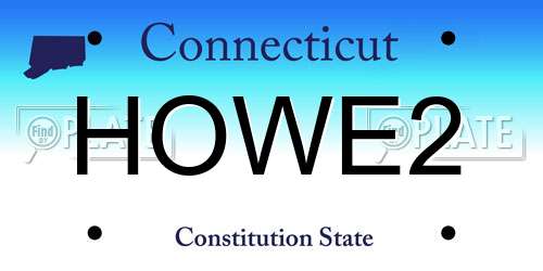 HOWE2 Connecticut License Plate