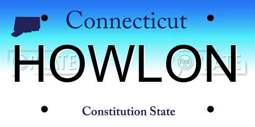 HOWLON Connecticut License Plate