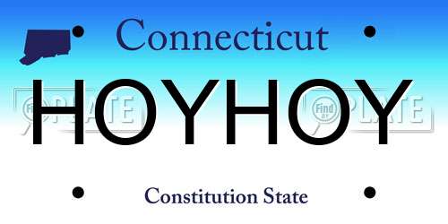 HOYHOY Connecticut License Plate