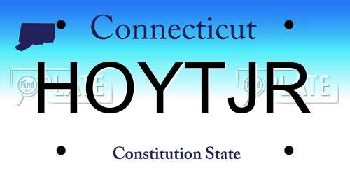 HOYTJR Connecticut License Plate