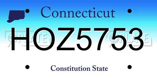 HOZ5753 Connecticut License Plate