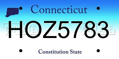 HOZ5783 Connecticut License Plate