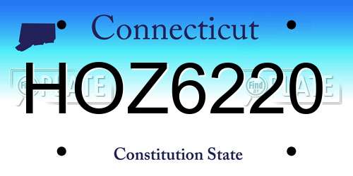 HOZ6220 Connecticut License Plate